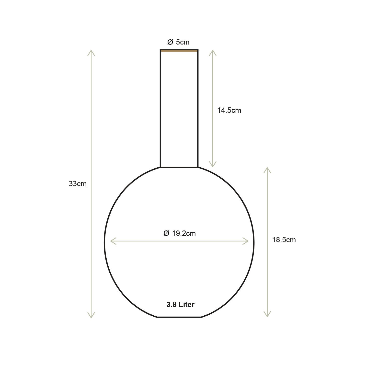 Ваза Metal Medium Light Blue, 19х33 см ракурс 4