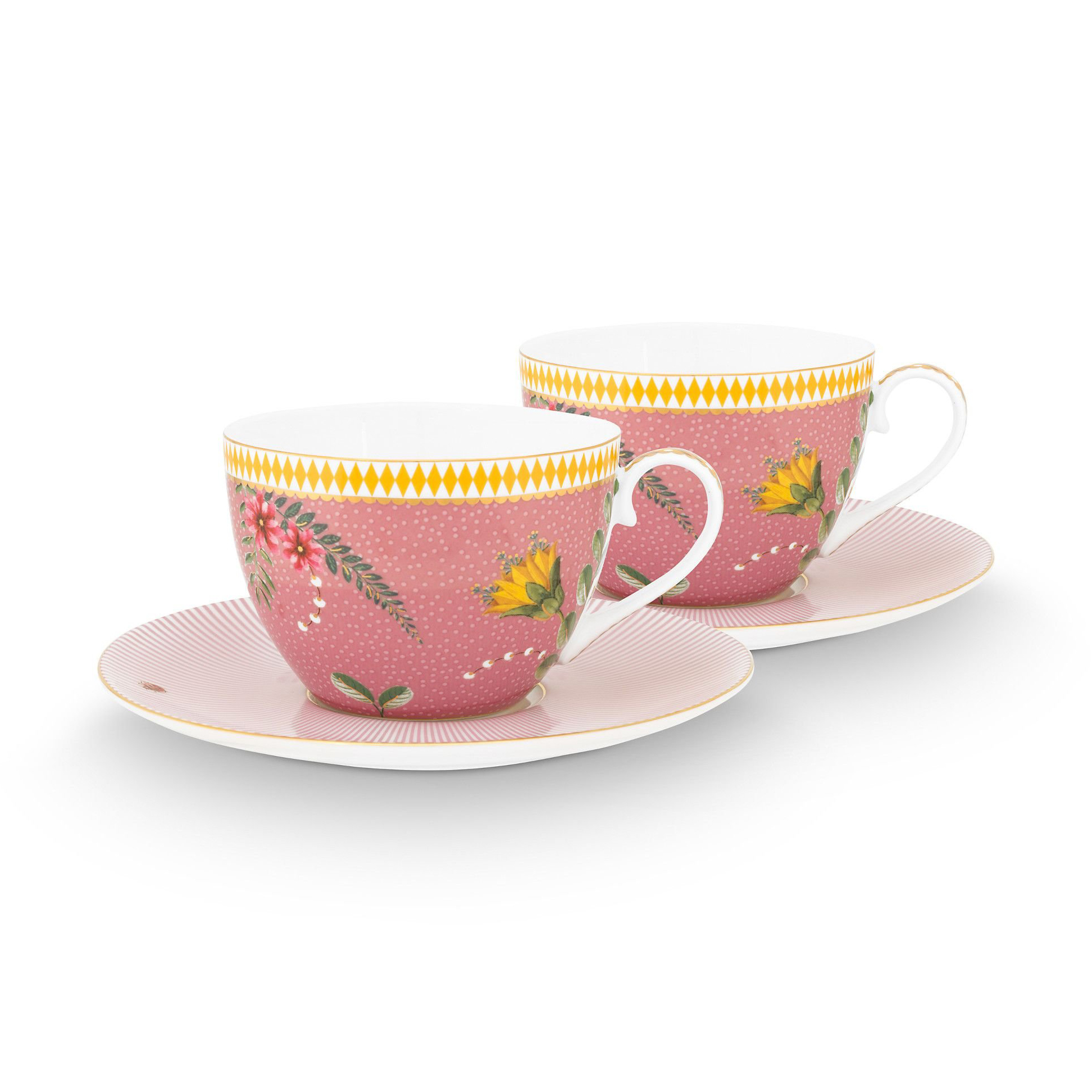 Набор чашек с блюдцами (4 пр.) La Majorelle Pink ракурс 2