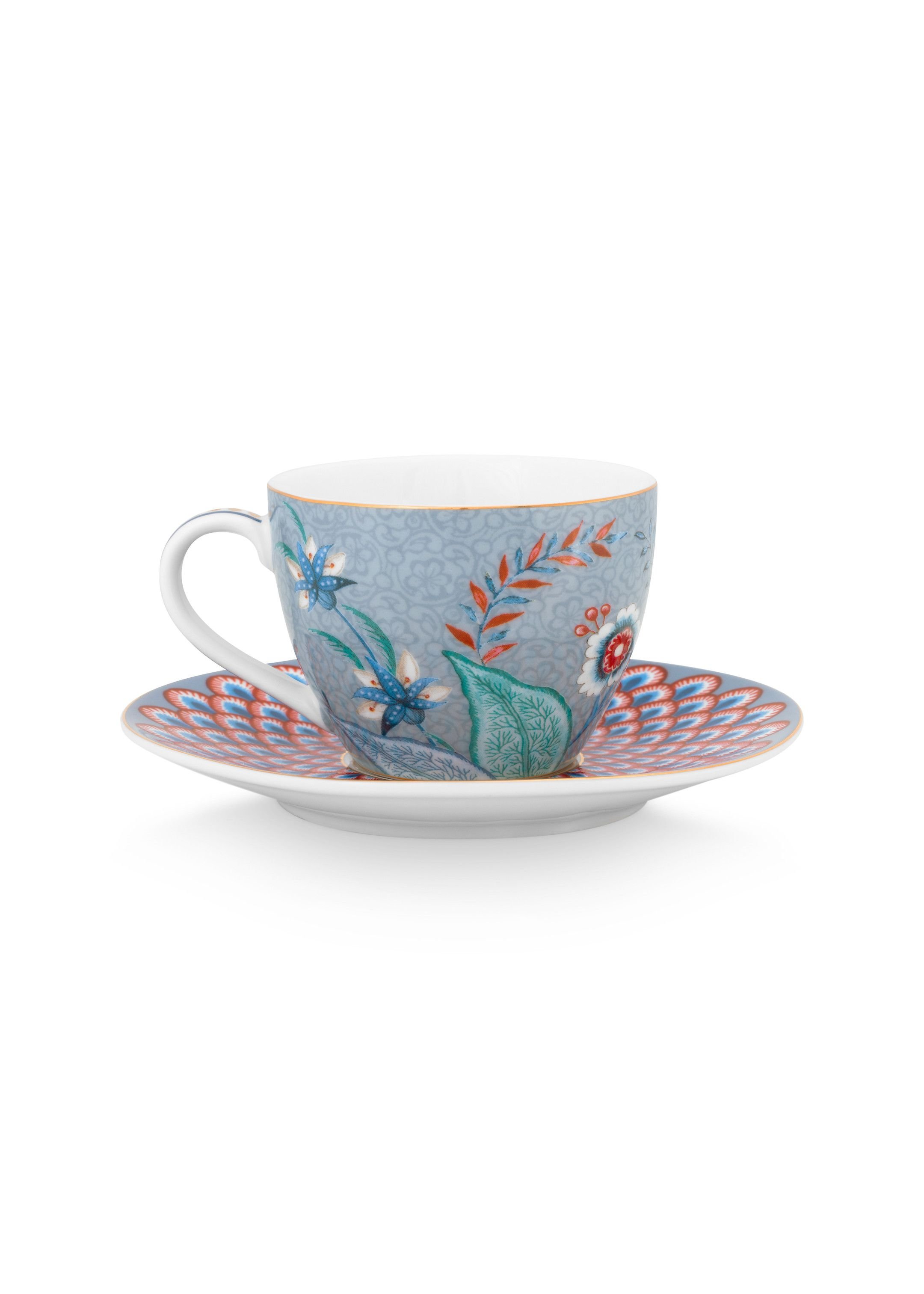 Набор чашек для эспрессо с блюдцами (2 шт. по 120 мл) Flower Festival Light Blue ракурс 4