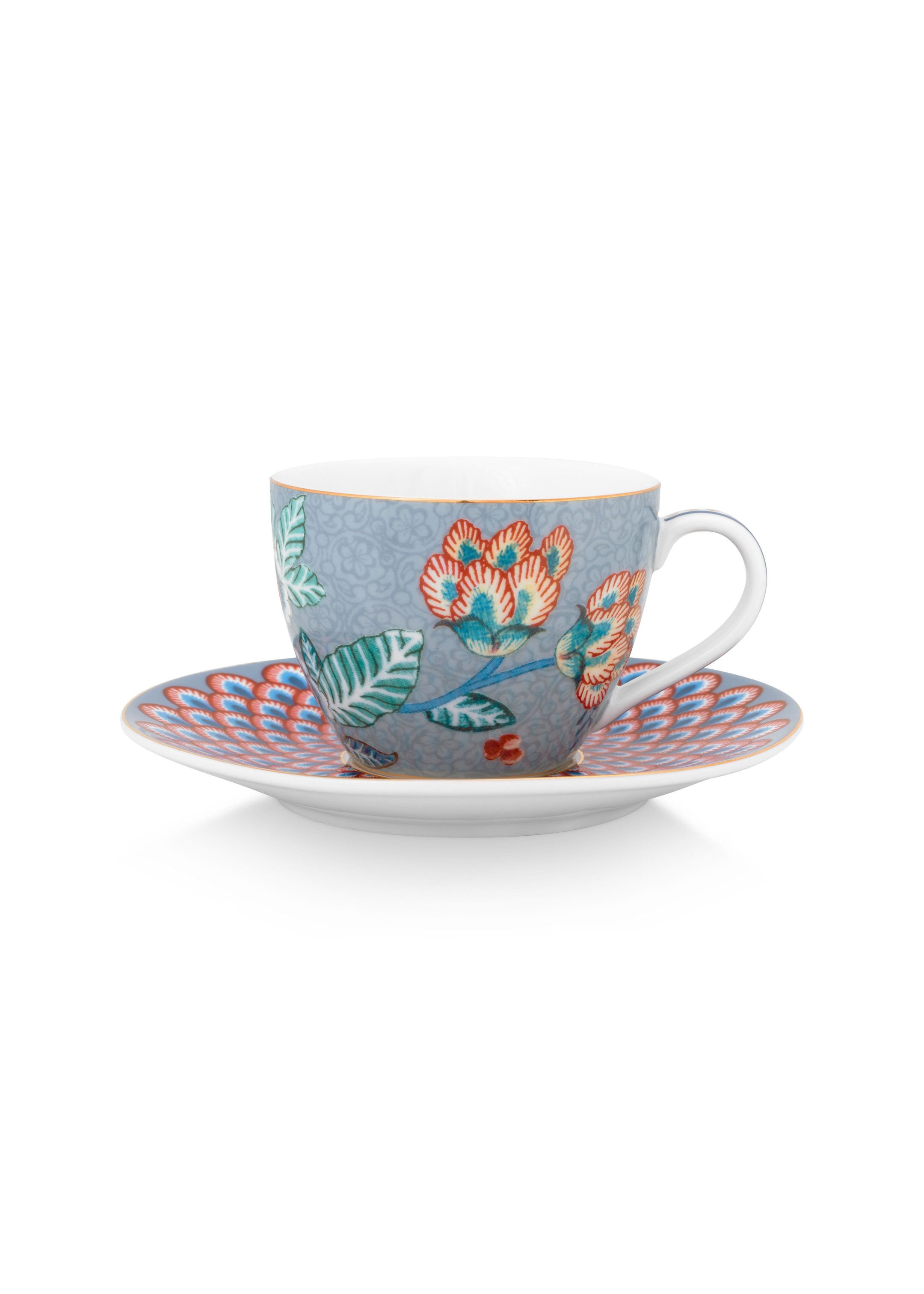 Набор чашек для эспрессо с блюдцами (2 шт. по 120 мл) Flower Festival Light Blue ракурс 3