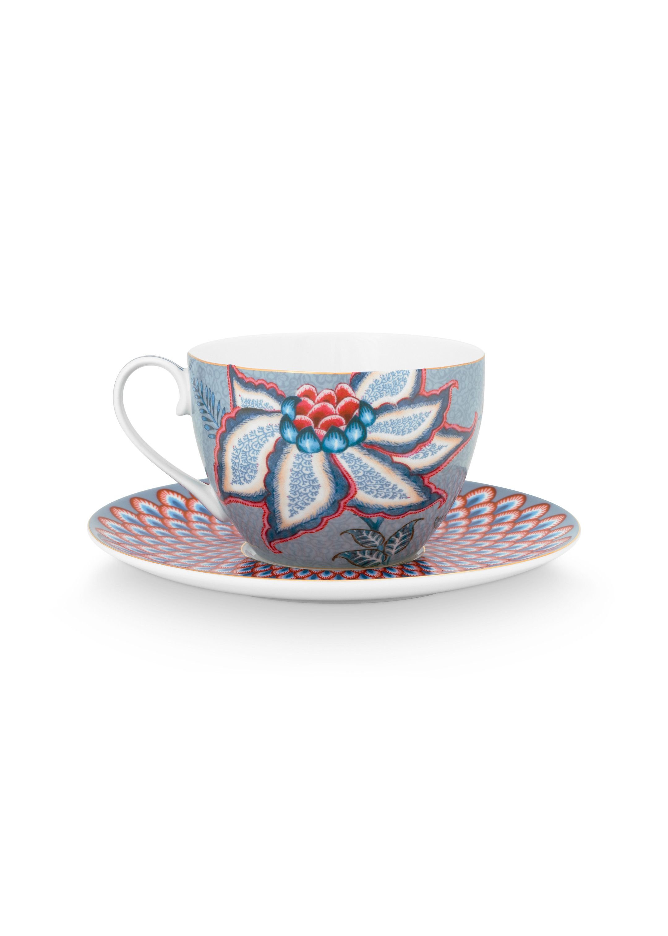 Набор чашек с блюдцами (4 пр.) Flower Festival Light Blue ракурс 4