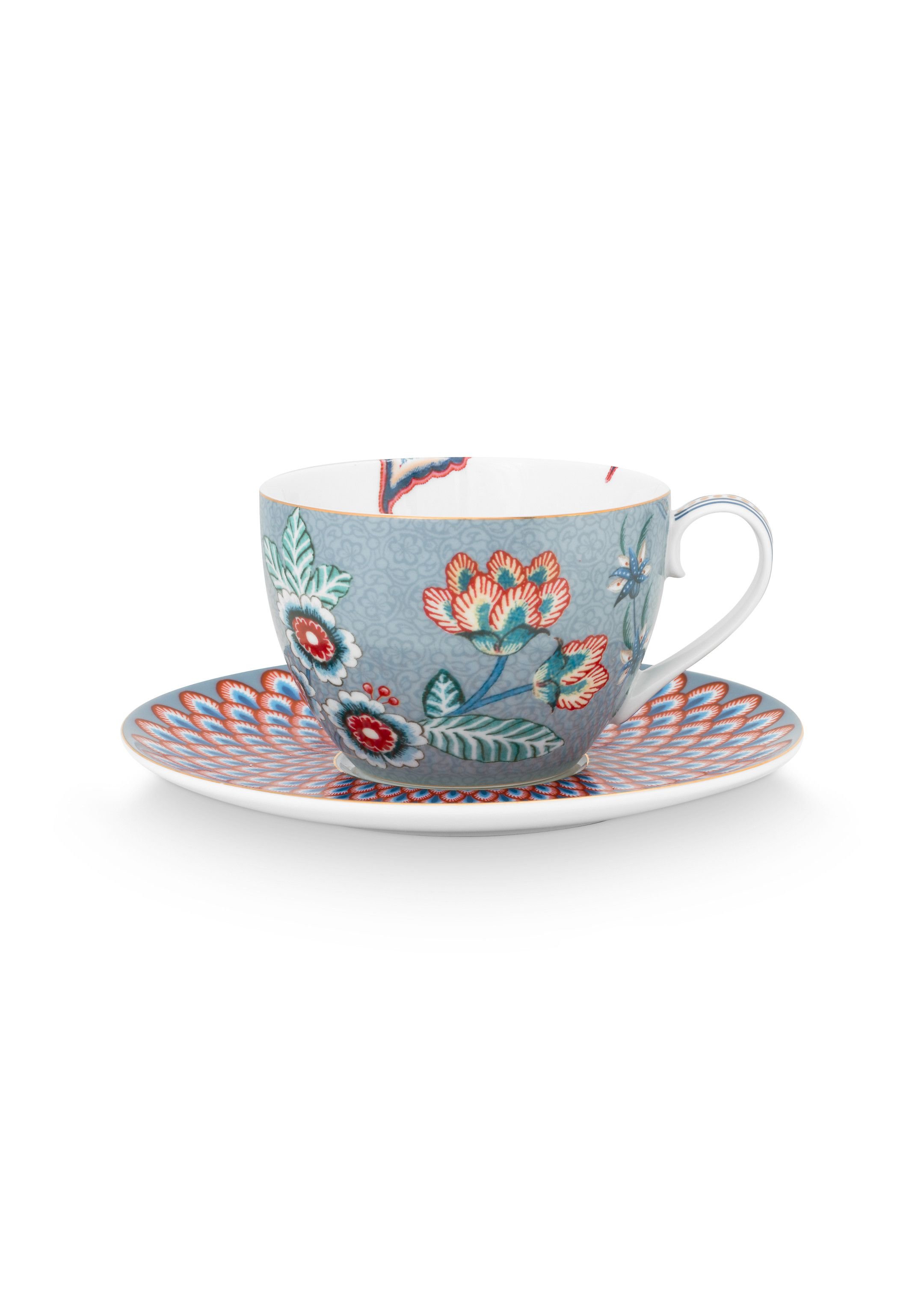 Набор чашек с блюдцами (4 пр.) Flower Festival Light Blue ракурс 3