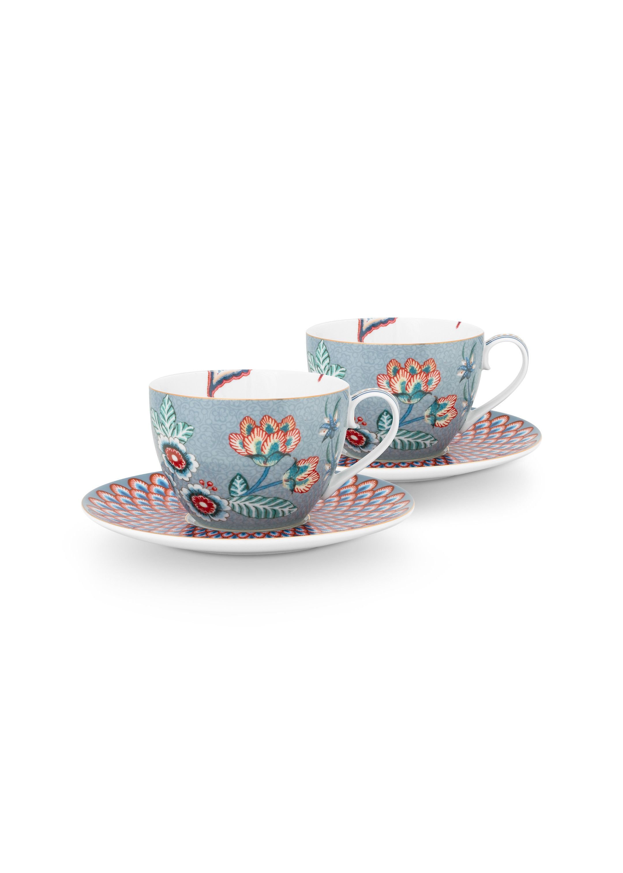 Набор чашек с блюдцами (4 пр.) Flower Festival Light Blue ракурс 2