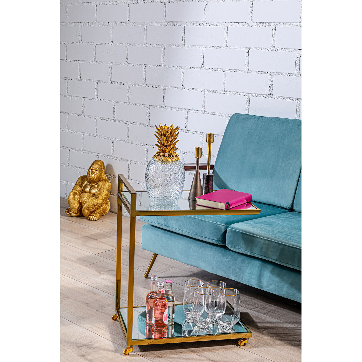 Фигура декоративная Monkey Gorilla Side Medium Gold ракурс 10