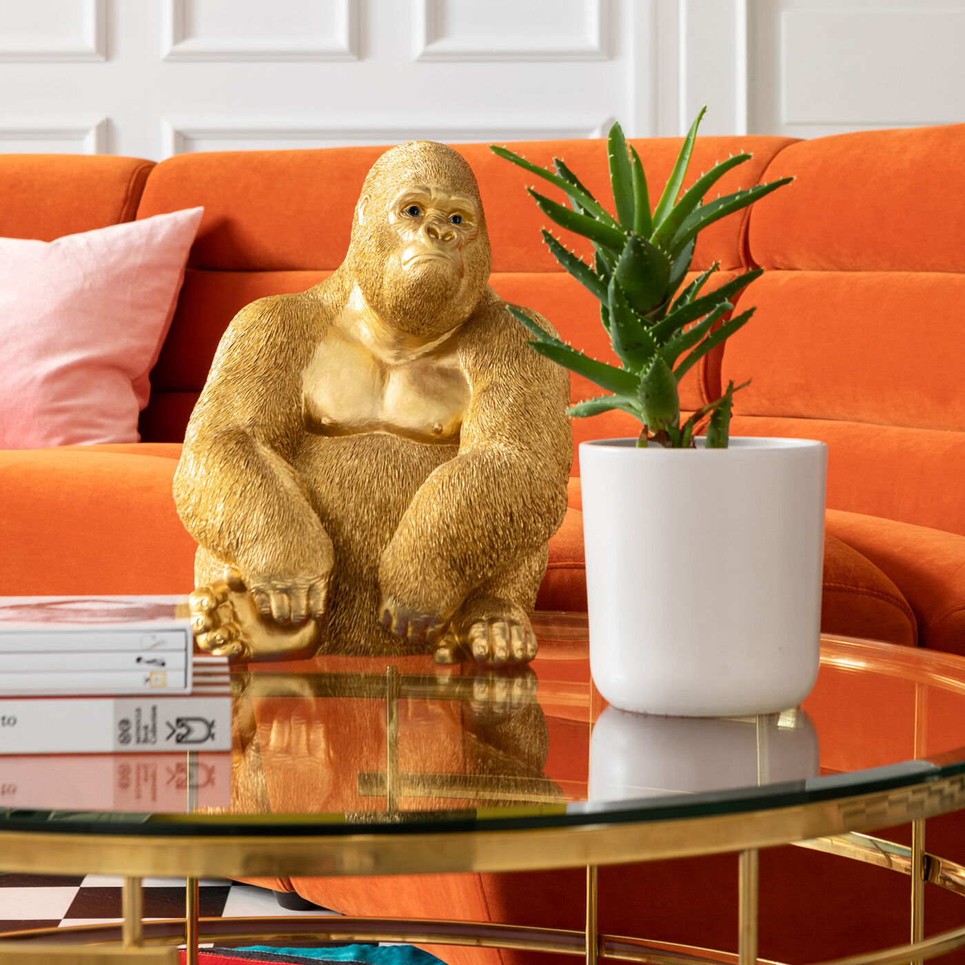 Фигура декоративная Monkey Gorilla Side Medium Gold ракурс 11