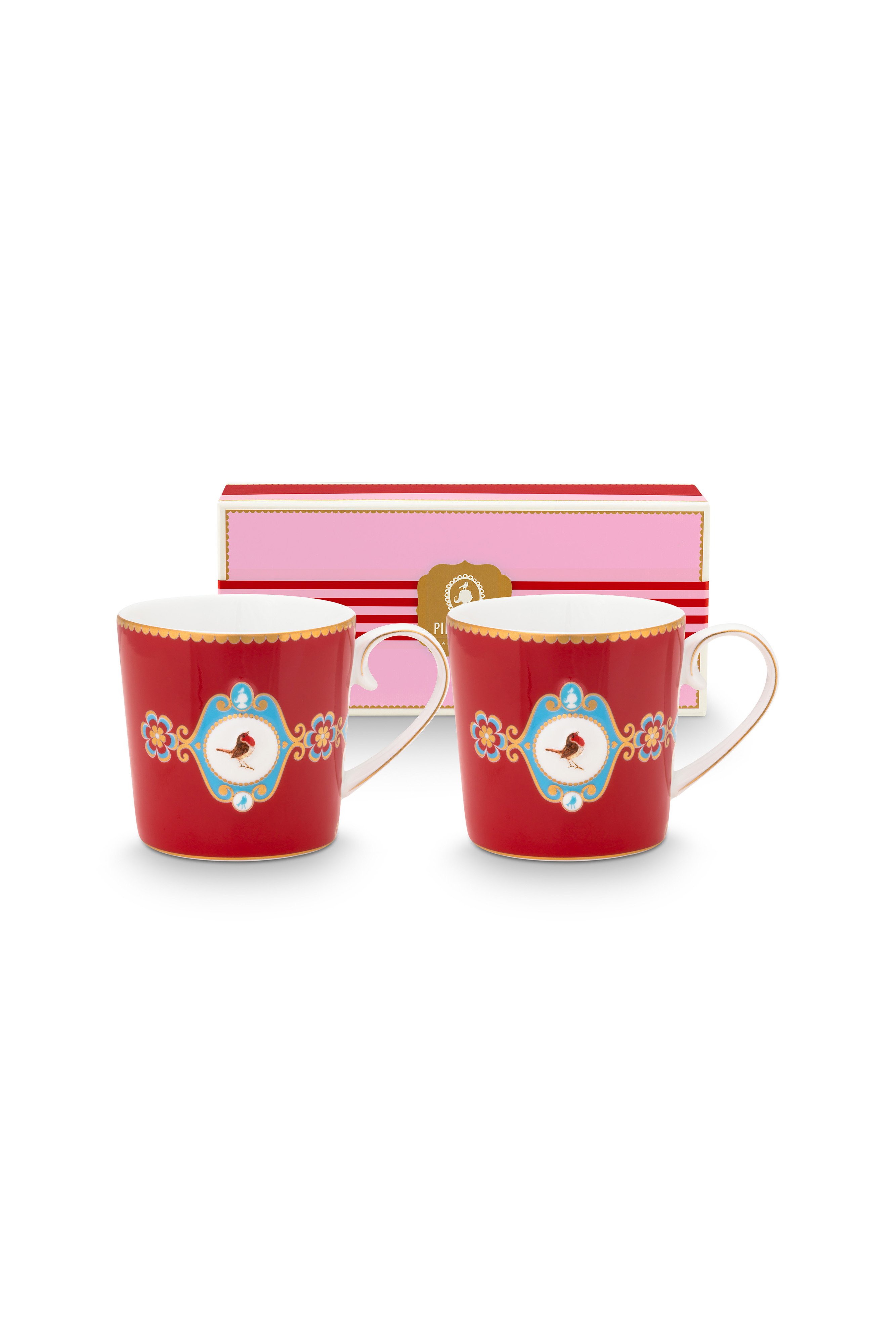 Набор кружек маленьких (2 шт.) Love Birds Medallion Red ракурс 2