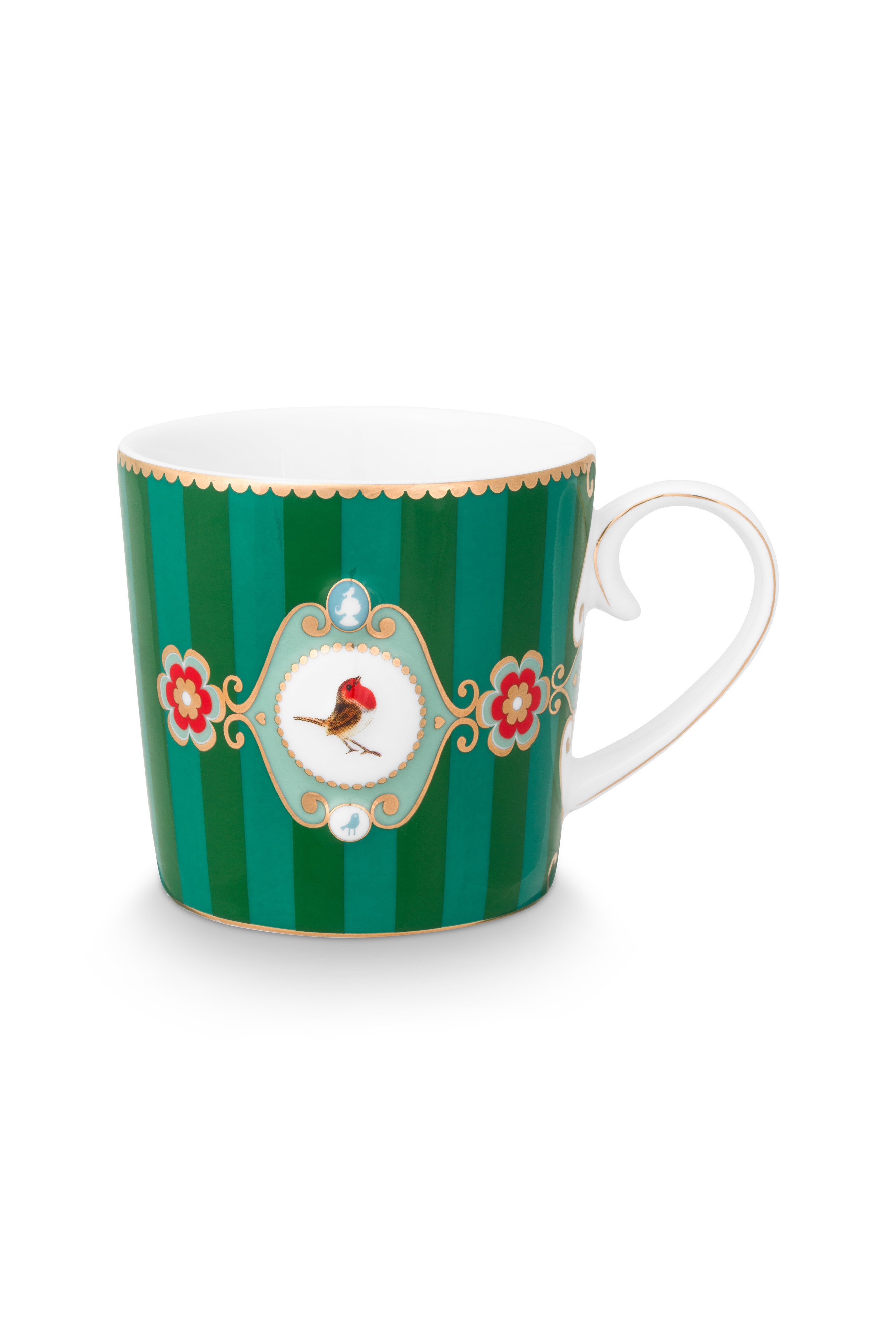 Набор кружек маленьких (2 шт.) Love Birds Medallion Stripes Emerald-Green ракурс 4