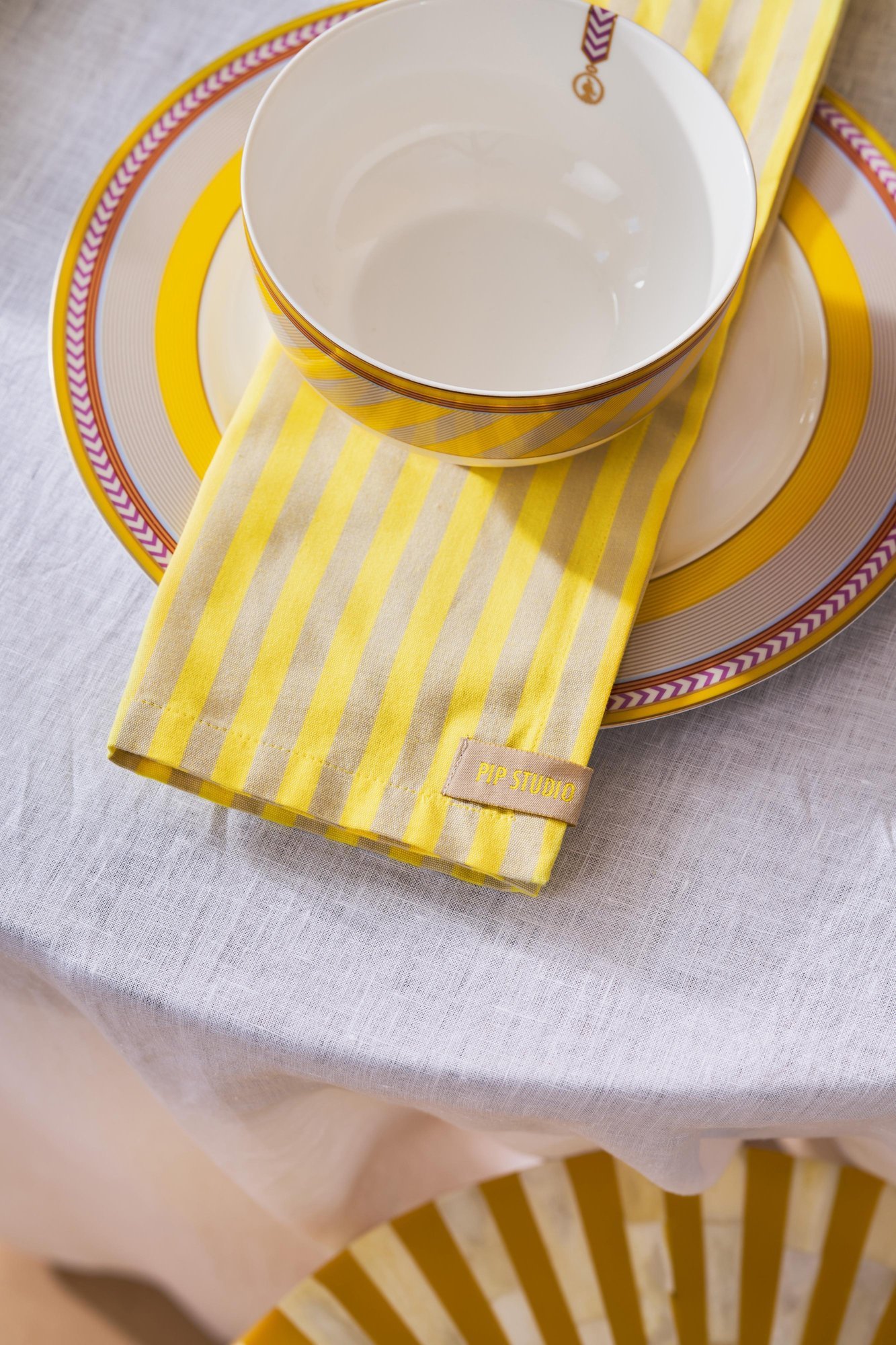 Набор (4 шт.) салфеток сервировочных Stripes Yellow, 40х40 см