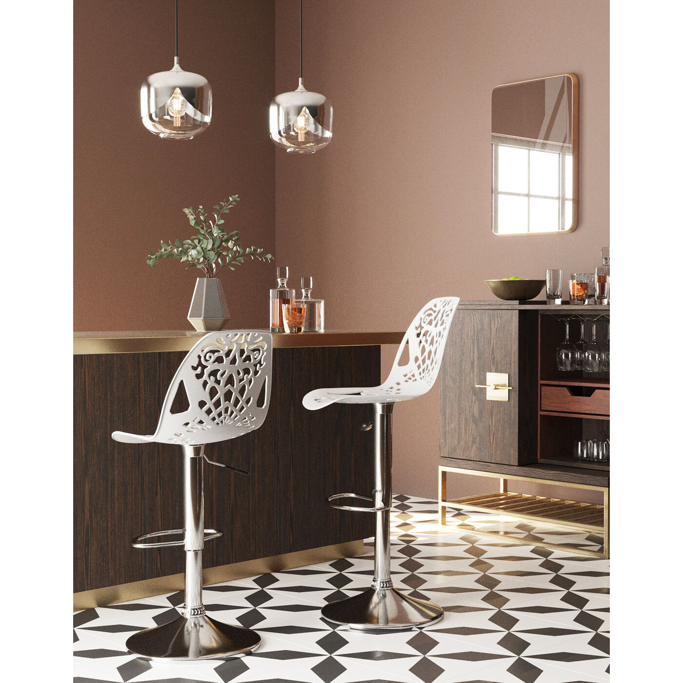 Стул барный Ornament White ракурс 10