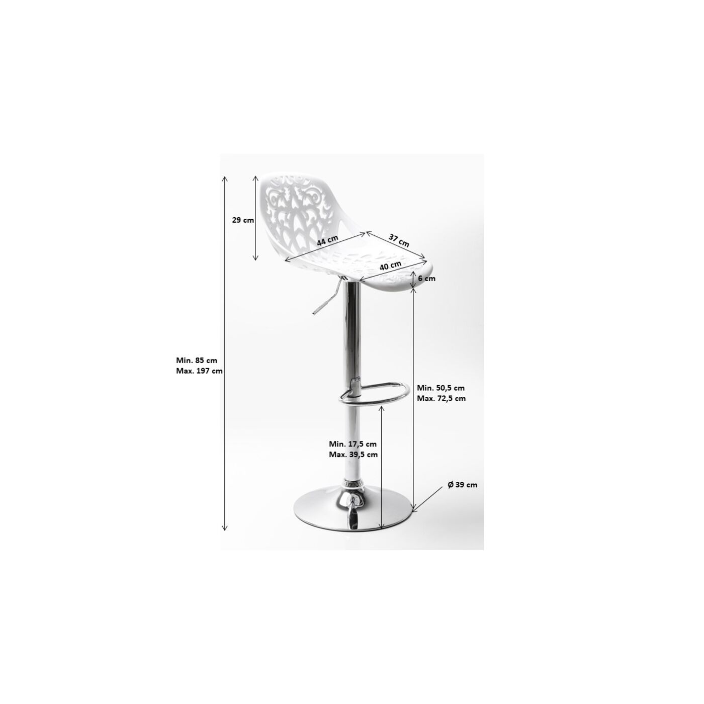 Стул барный Ornament White ракурс 3
