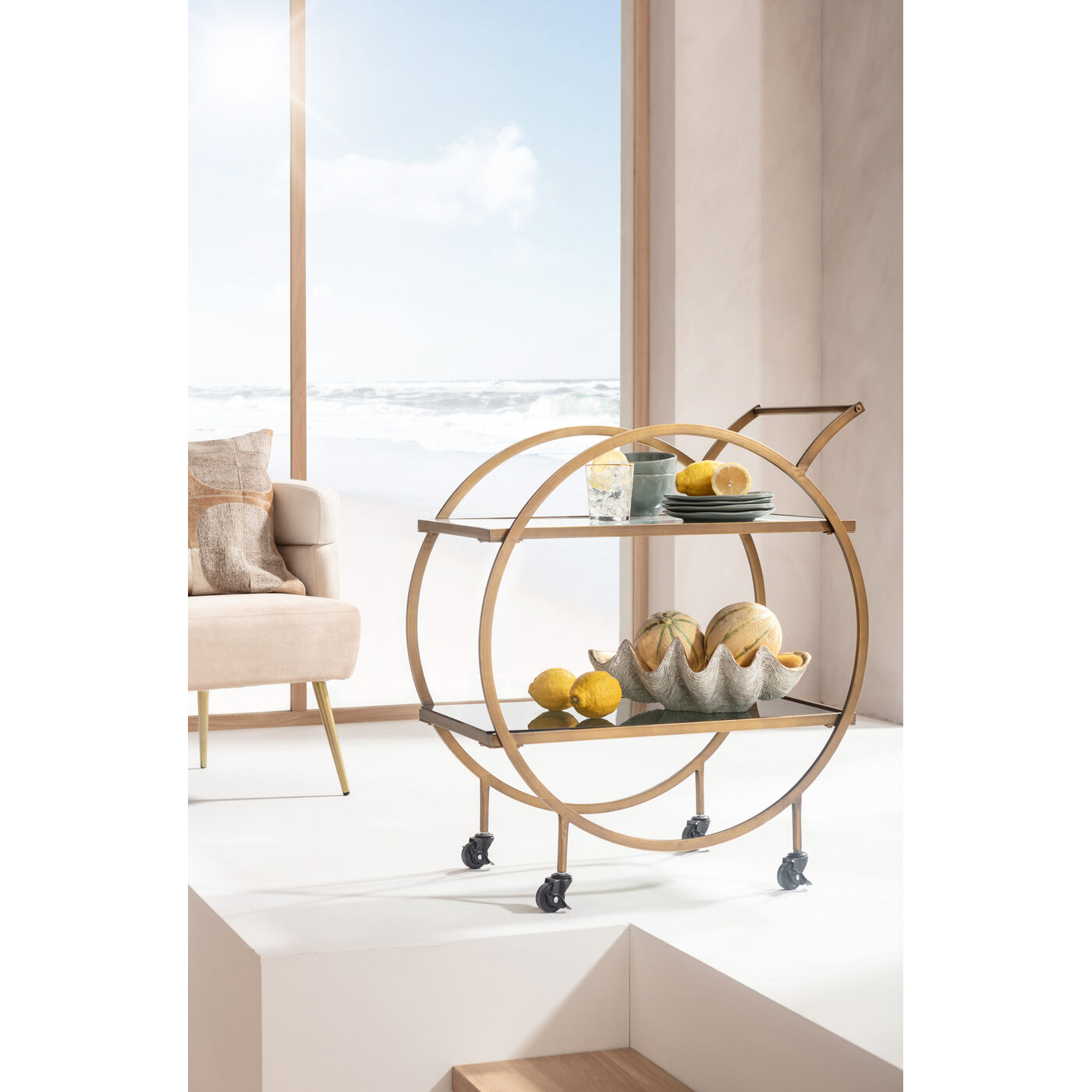 Стол сервировочный Loft Brass ракурс 14