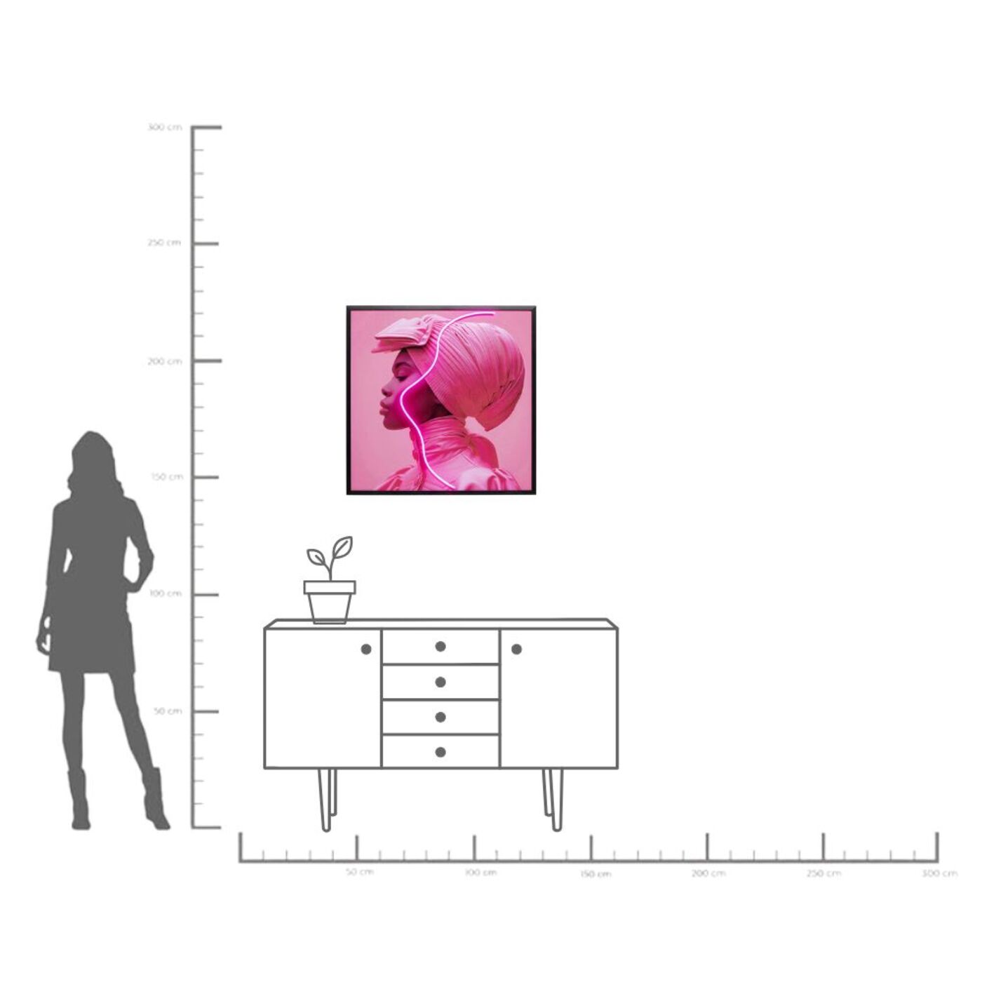 Картина Pink Woman led ракурс 8