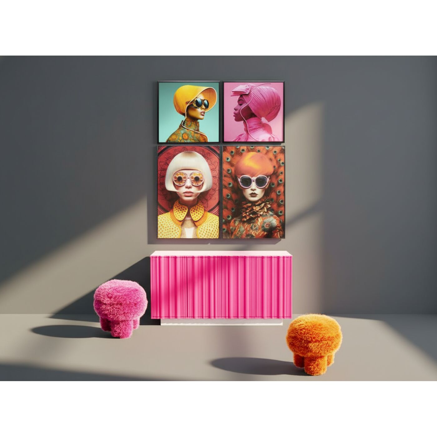 Картина Pink Woman led ракурс 9