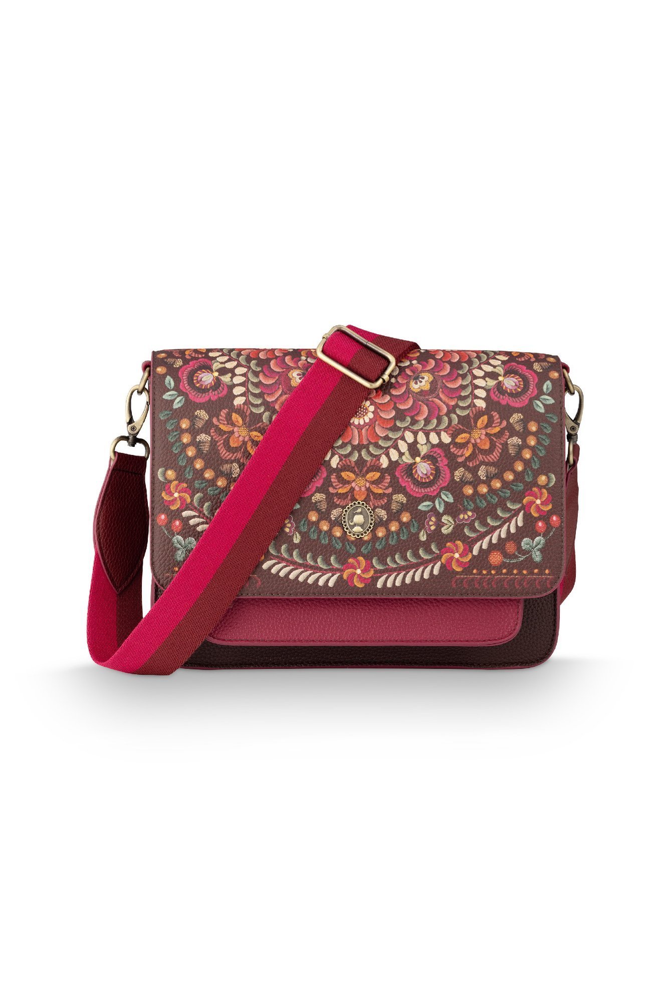 Сумка средняя Fenna Cross Il Ricamo Dark Red, 2 л ракурс 2