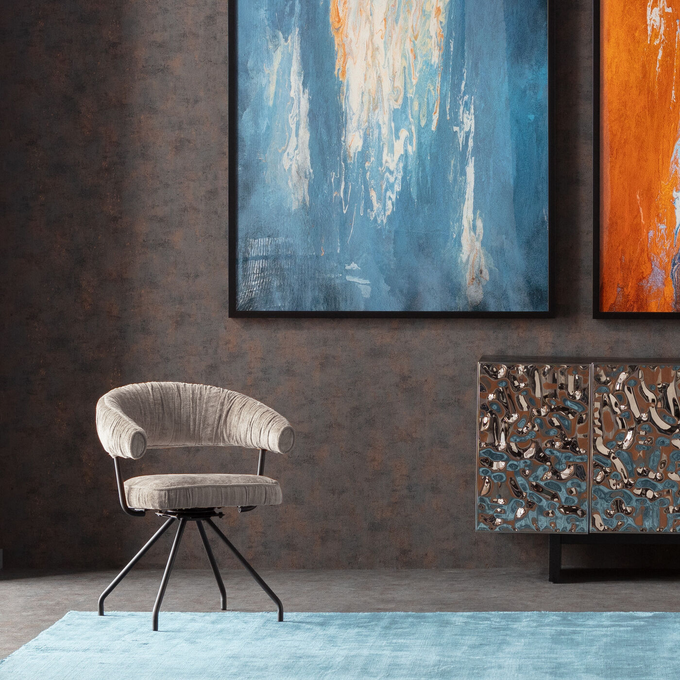 Стул вращающийся Arabella Grey ракурс 14