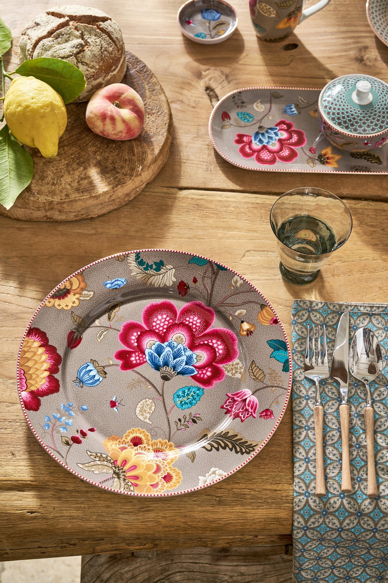 Набор полотенец кухонных (2 шт.) Blooming Tales Bustani-Pashmina Khaki-Blue ракурс 11