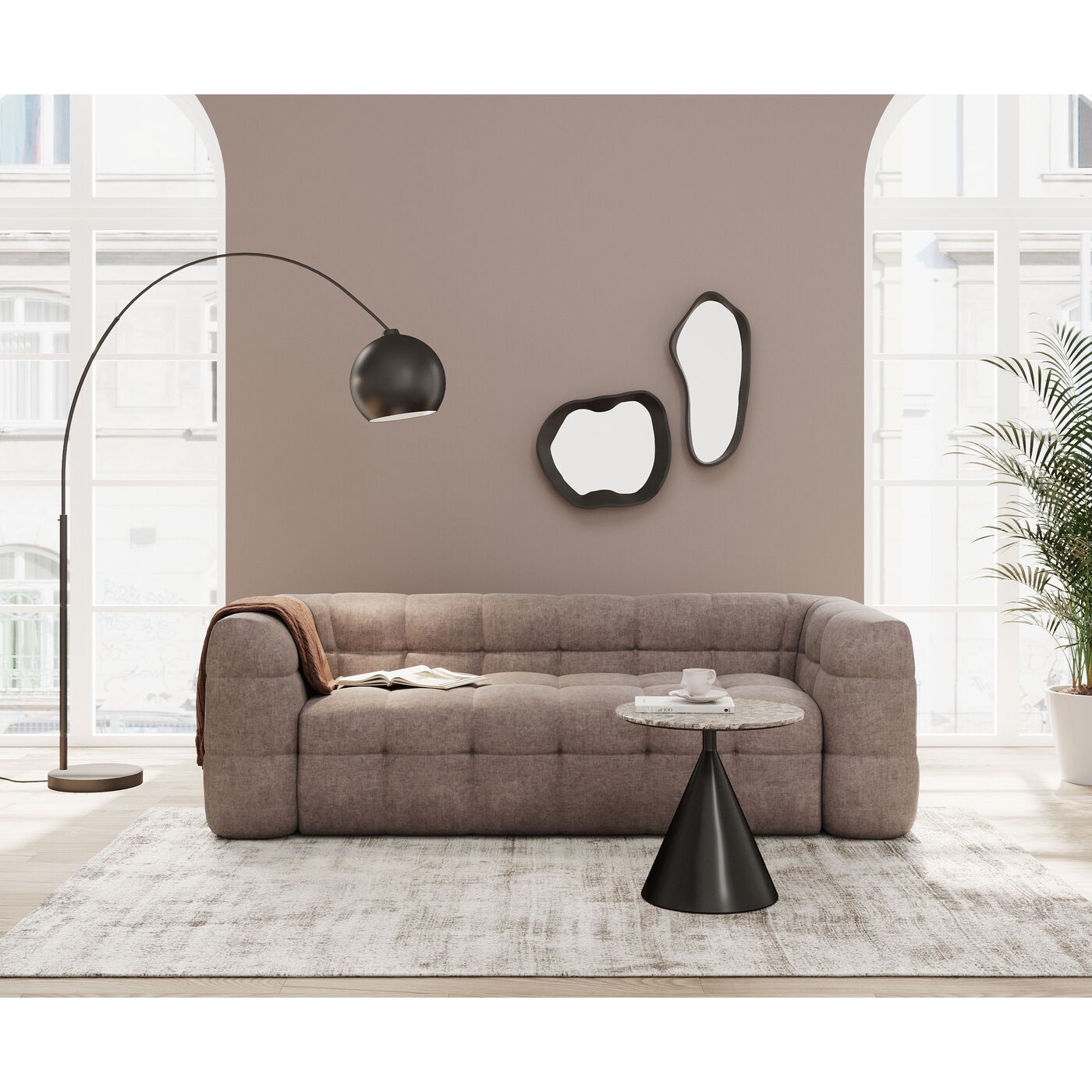 Зеркало настенное Wisp Black, 29x61 см