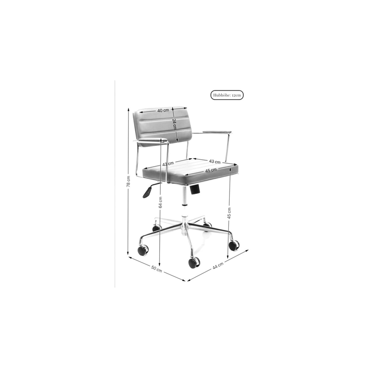 Стул офисный Dottore Grey ракурс 5