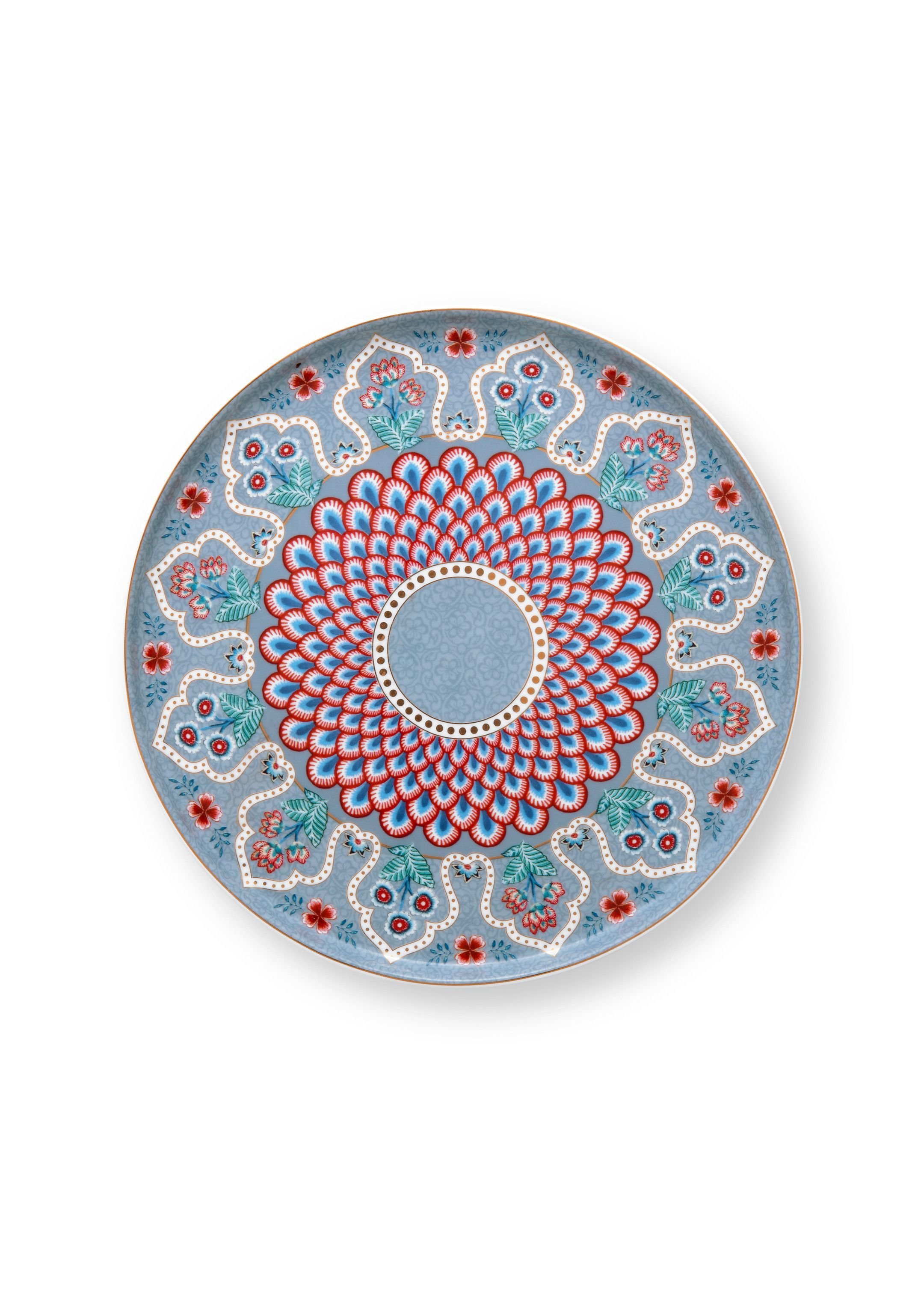 Блюдо для торта на ножке Flower Festival Scallop Deco Light Blue ракурс 3