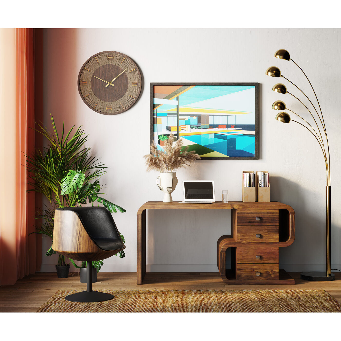 Кресло вращающееся Club Walnut ракурс 15