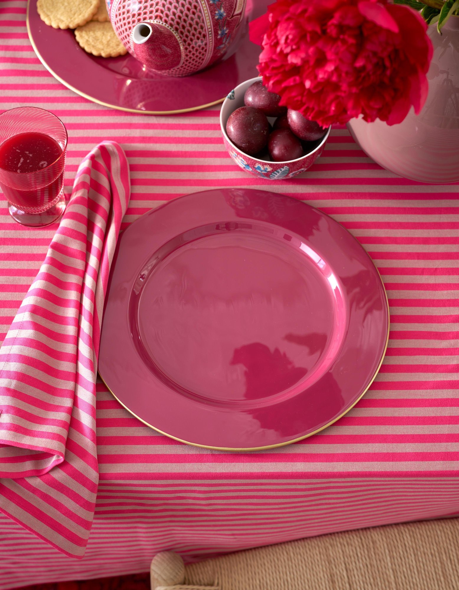 Набор (4 шт.) салфеток сервировочных Stripes Pink, 40х40 см
