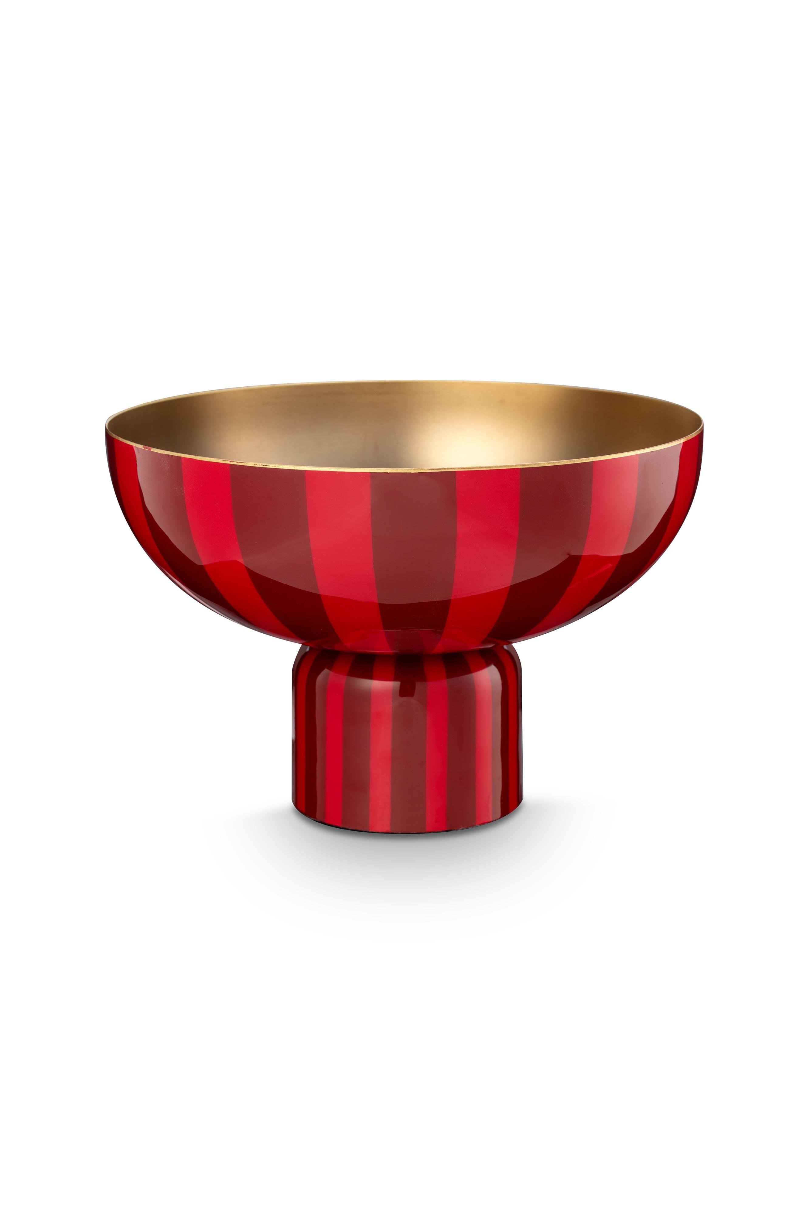 Поднос на ножке Metal Stripes Dark Red ракурс 2