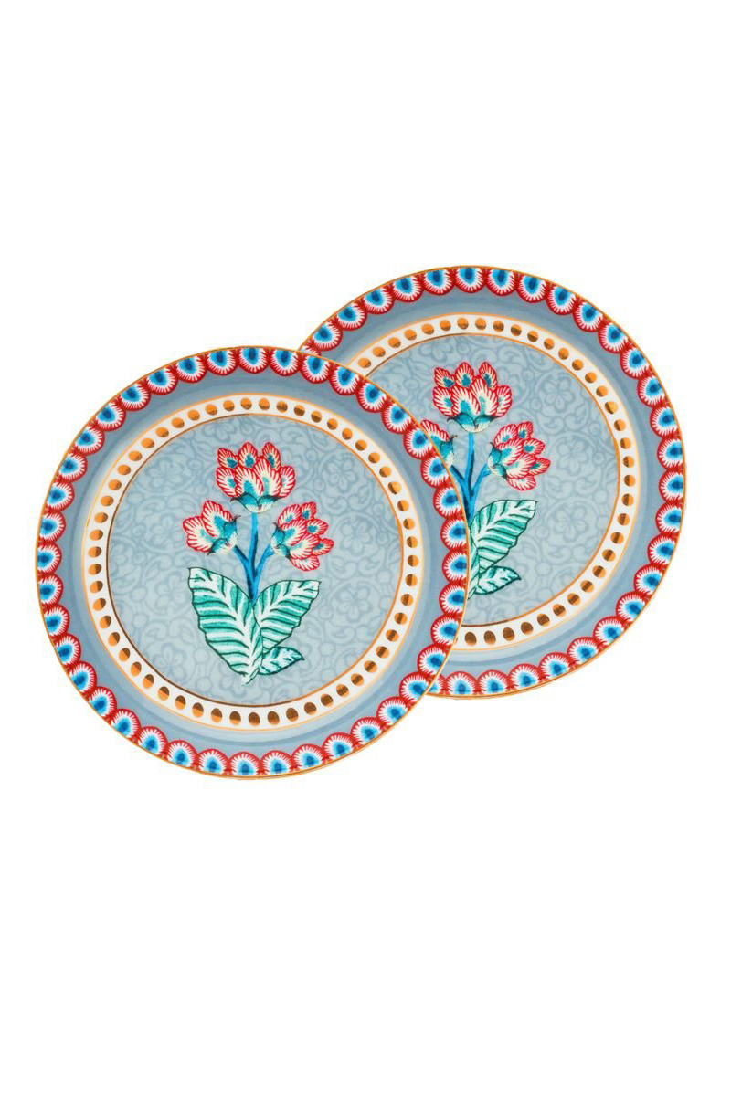 Набор блюдец для чайных пакетиков (2 шт. по Ø9 см) Flower Festival Light Blue ракурс 2