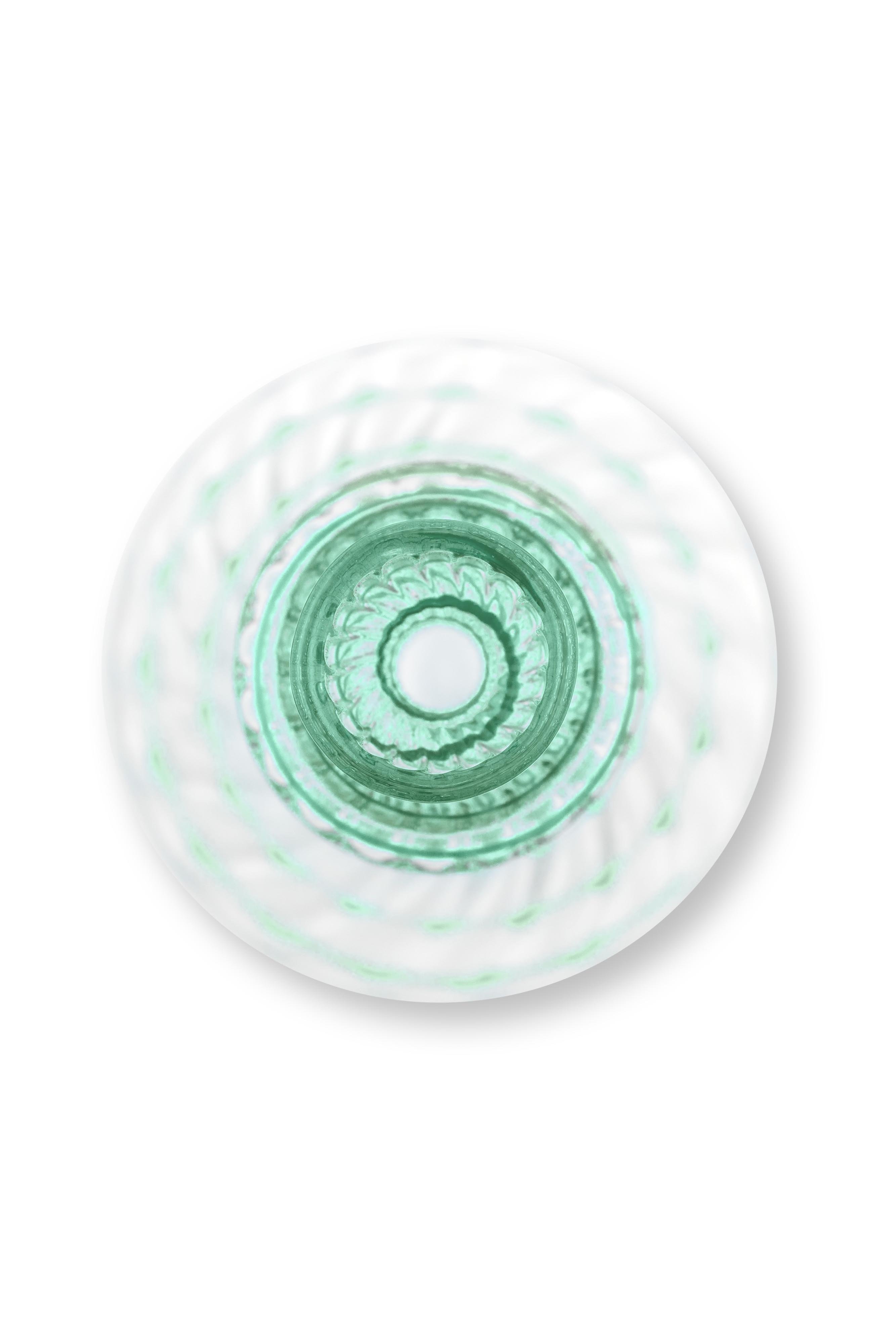 Подсвечник большой Glass Swirl Light Blue ракурс 5
