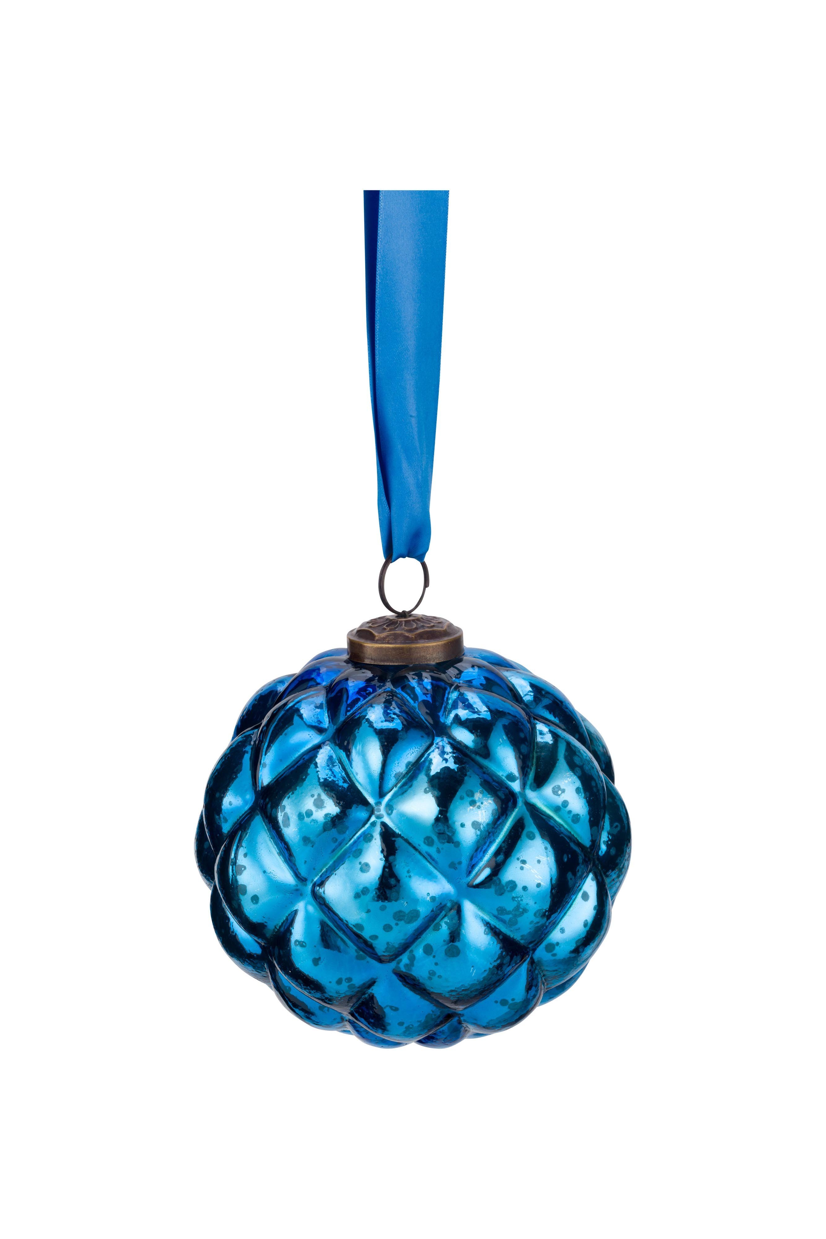 Украшение елочное в форме шара Glass Dark Blue ракурс 2