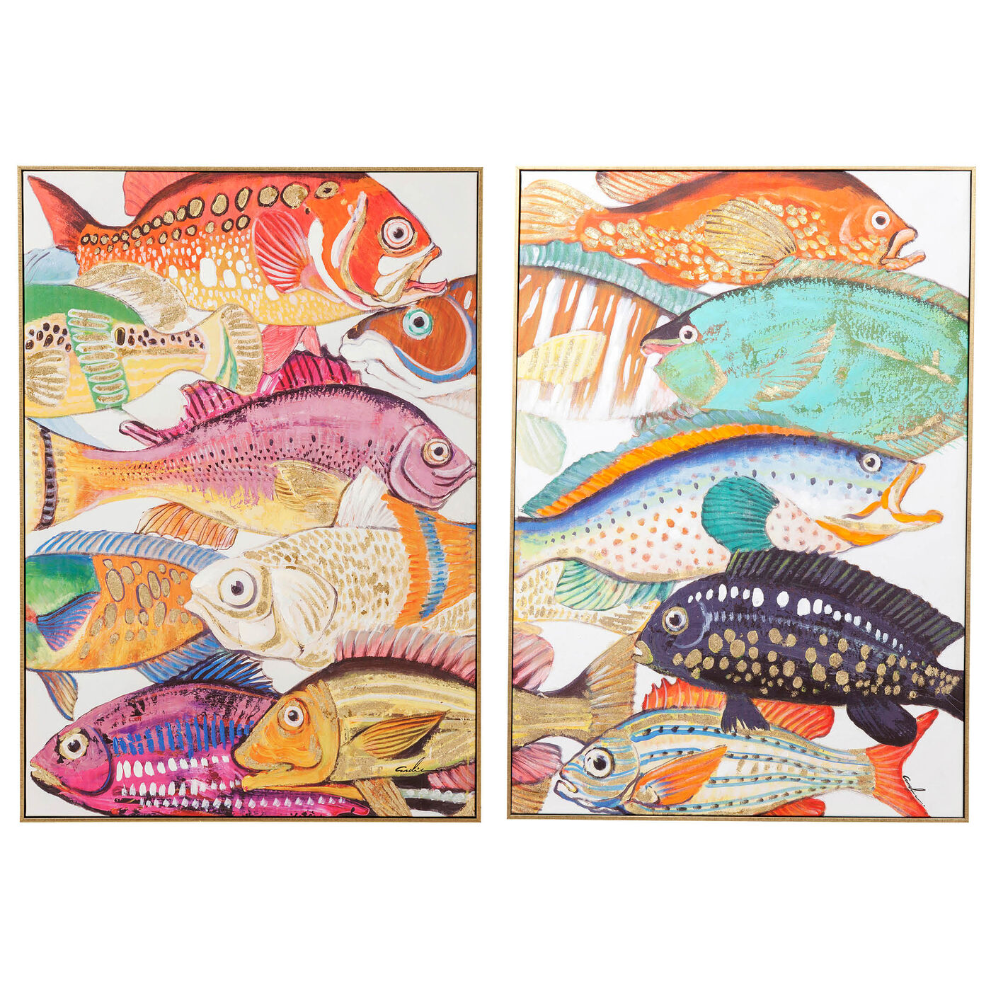 Картина Touched Fish Meeting One (2 шт.), 40x50 см