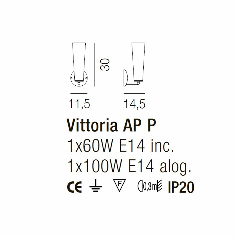 Настенный светильник AP VITTORIA BC NI, фото 3