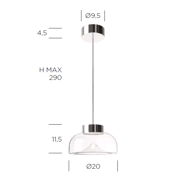 Подвесной светильник Aella Mini 20 S Antique Glass, фото 5