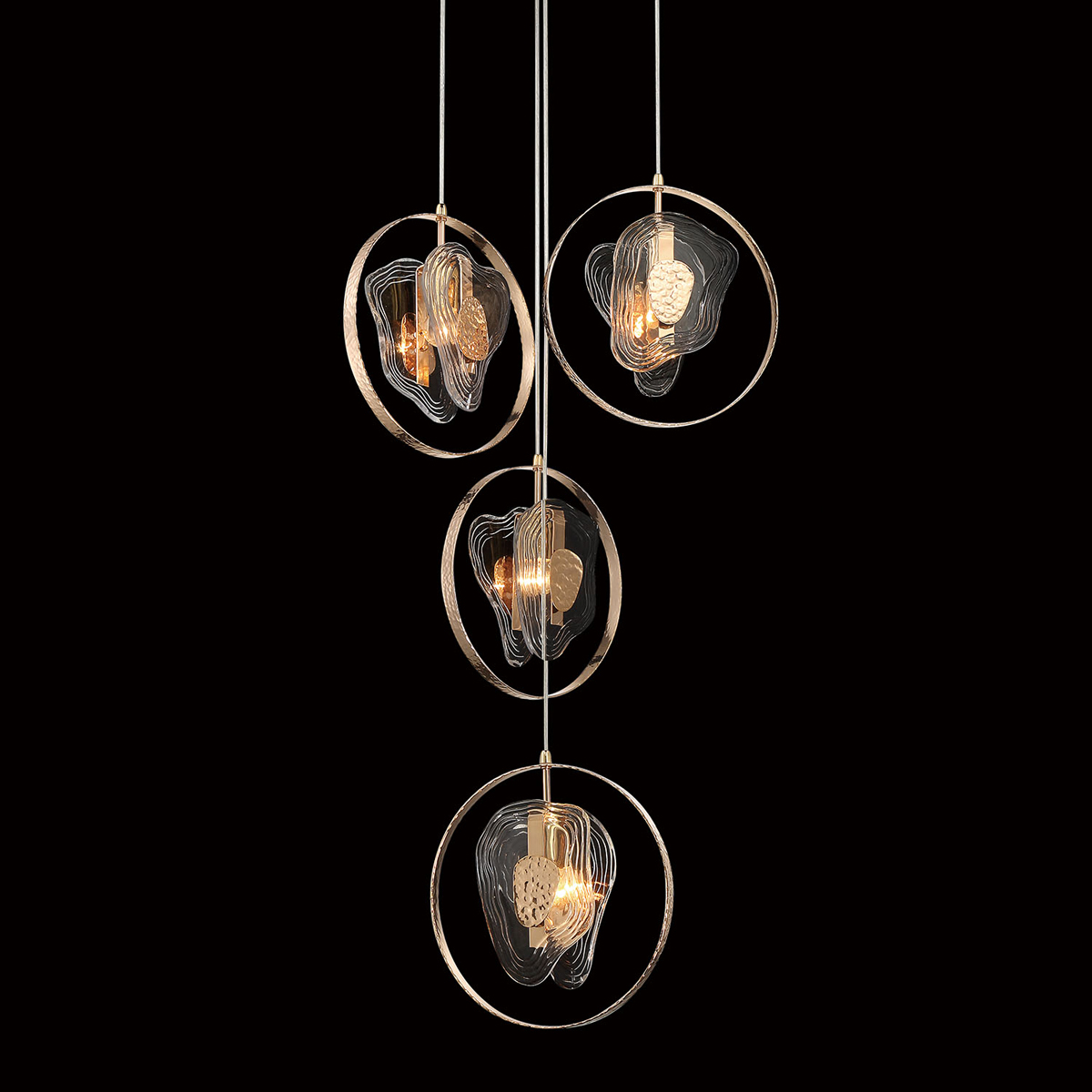 Подвесной светильник P60669-4 gold/clear, фото 4