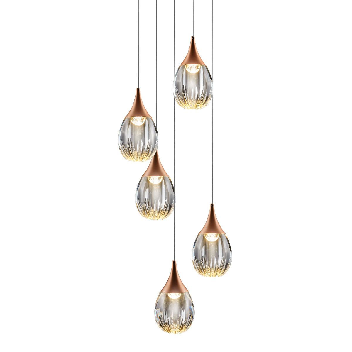 Подвесной светильник MD24001004-5A copper/clear, фото 2