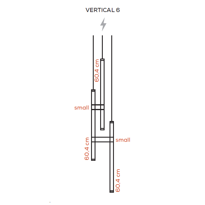 Подвесной светильник Paralela Vertical 6 black, фото 4