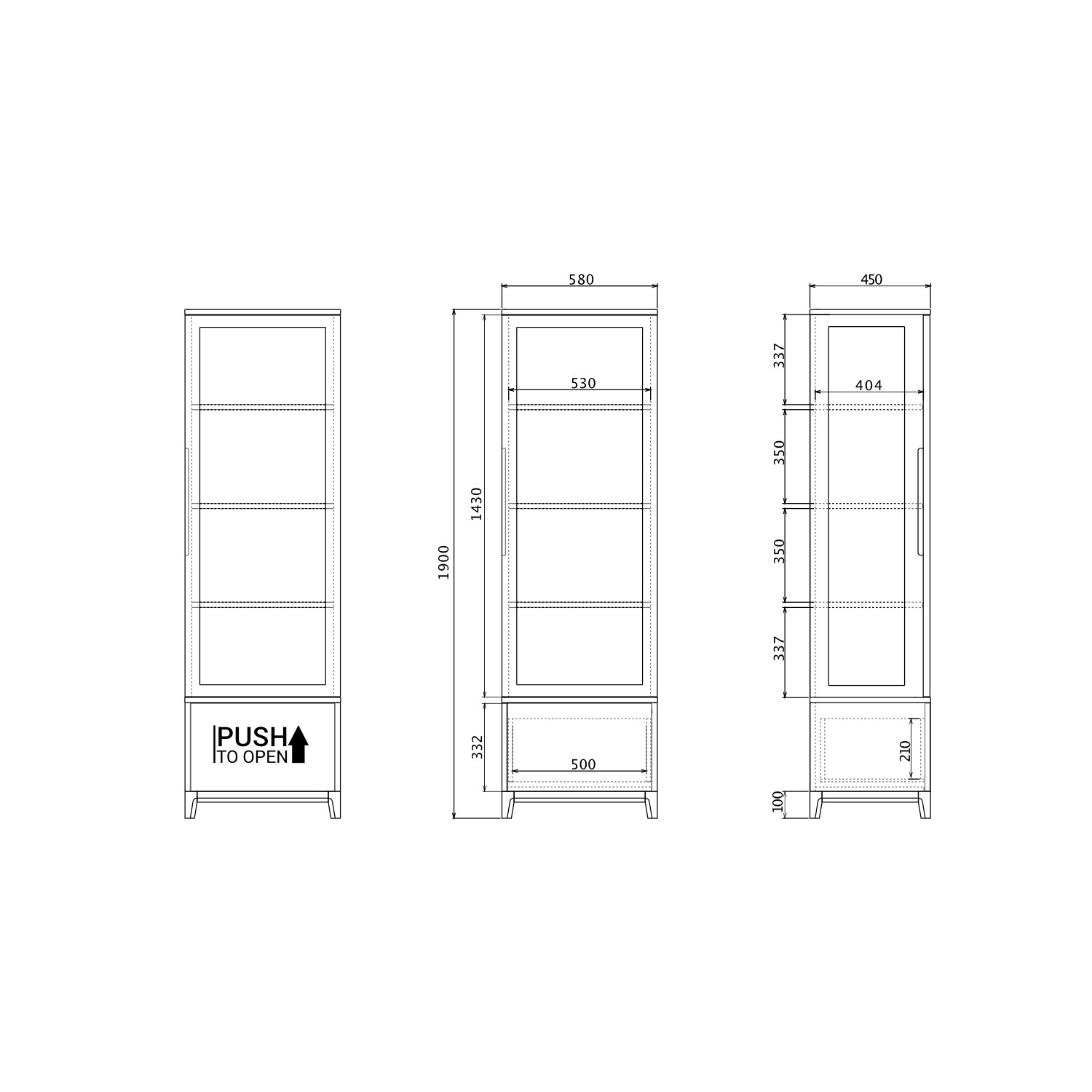 Узкая витрина Case CS161, фото 10