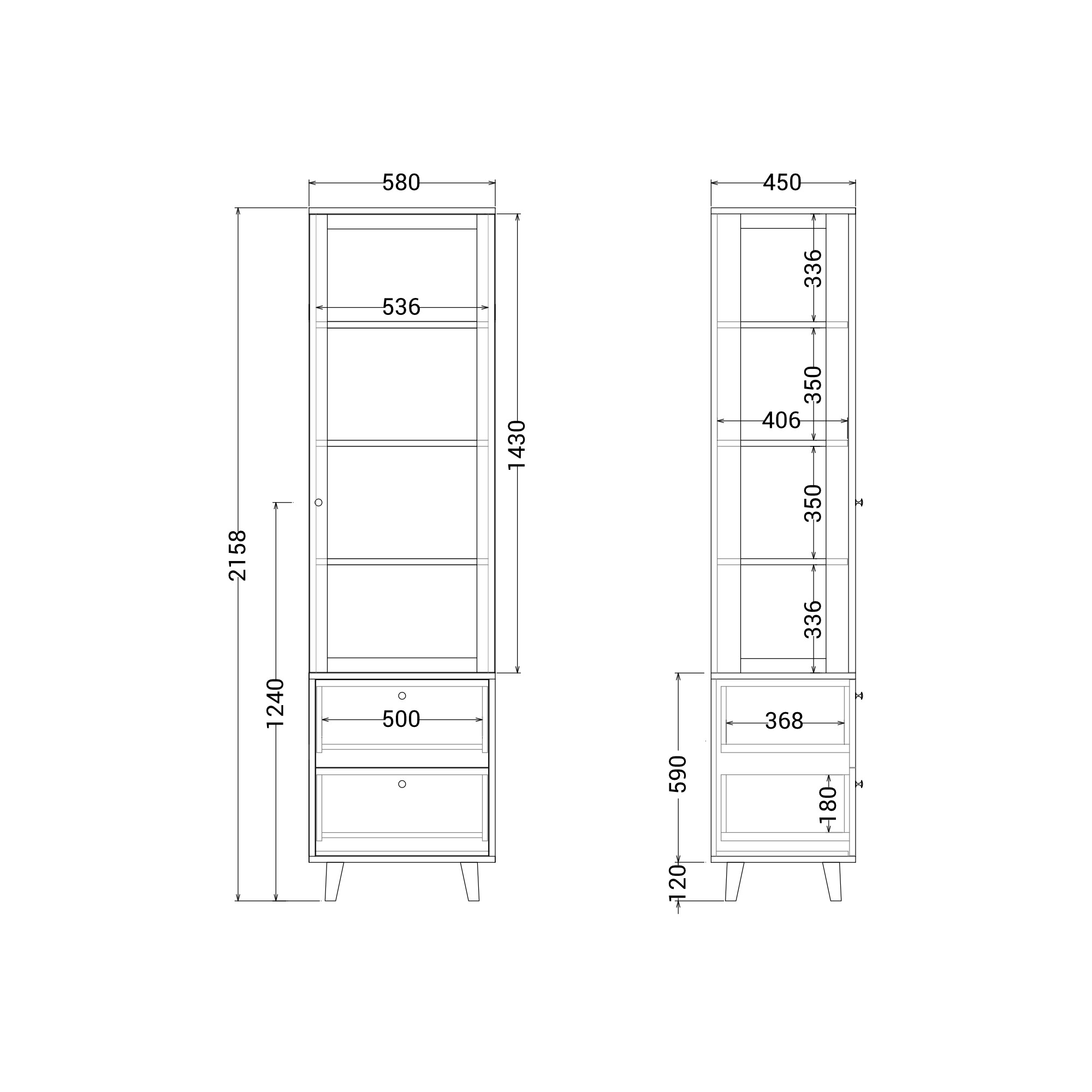 Узкая витрина Twin TW164, фото 8